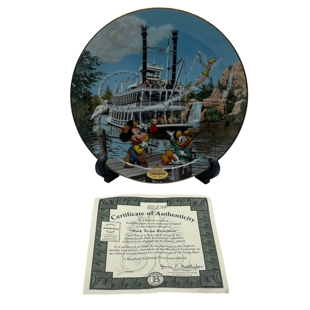 Disney Bradford Exchange Mark Twain Riverboat Disneyland Collector Plate